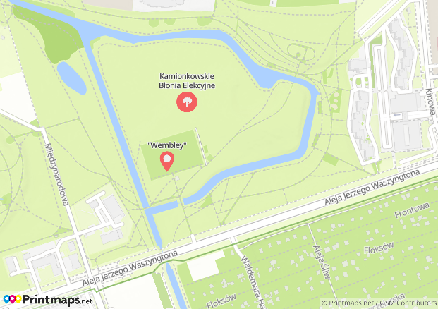 Open Street Map for Wembley pitch on Kamionkowskie Błonia Elekcyjne